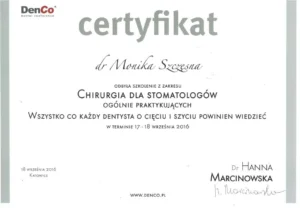 Dr Monika Szczęsna_dyplom/certyfikat